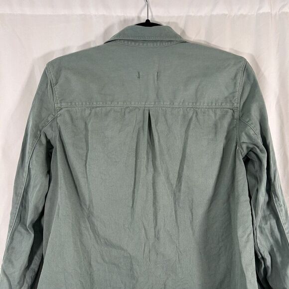 Madewell Jacket Women's Small Green Button Up Long Sleeve 100% Cotton - Picture 8 of 9